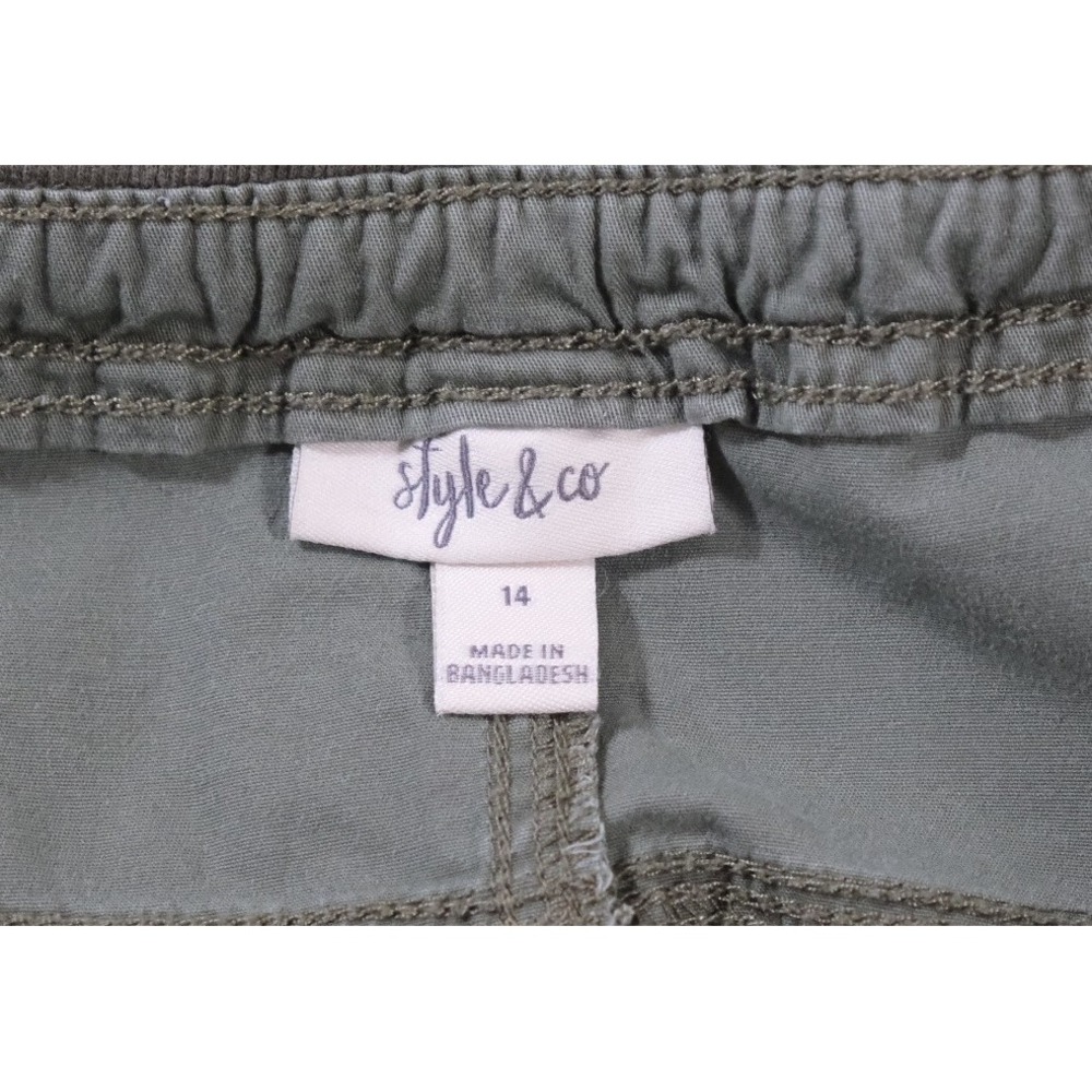 Style & Co Shorts Womens 14 Green Cargo Casual Cotton Blend Utility Pockets - Picture 6 of 7